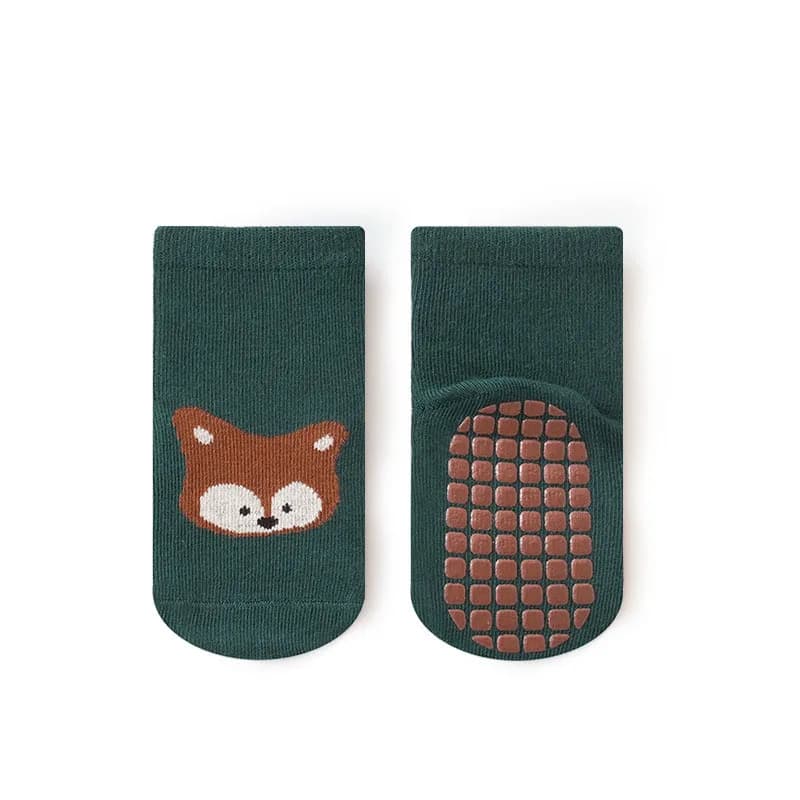 6 paires de chaussettes antidérapantes pour enfants, chaussettes de sol confortables à motif de rena