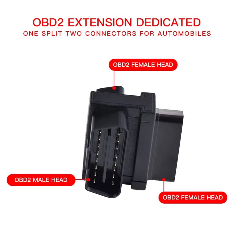 Dispositif de fil de voiture obd, adaptateur mâle et femelle, 1 minute, 2 rallonges, 1 minute, 3 min
