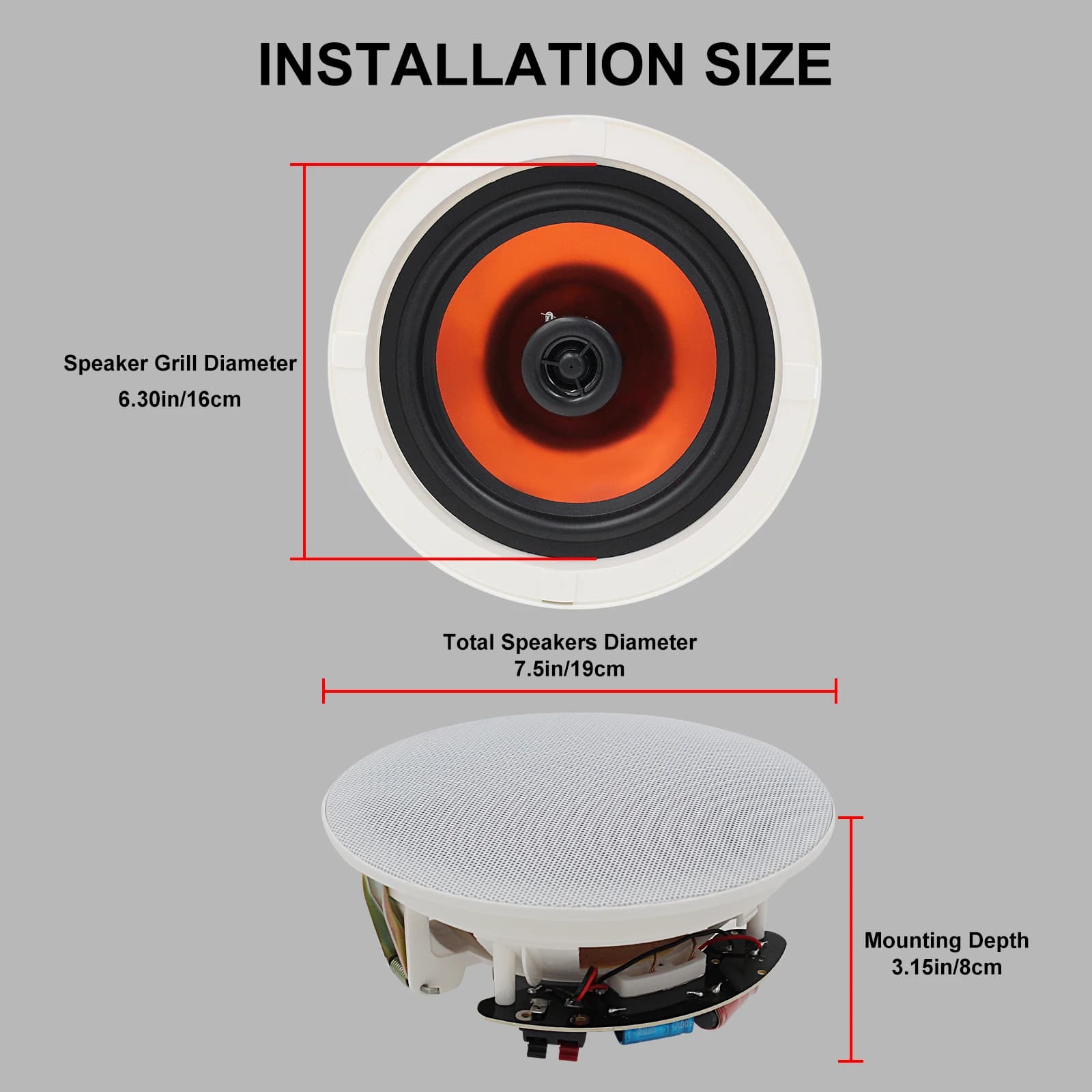 Herdio – haut-parleur Bluetooth de plafond de 6.5 pouces, 300W, système de haut-parleurs encastrés p
