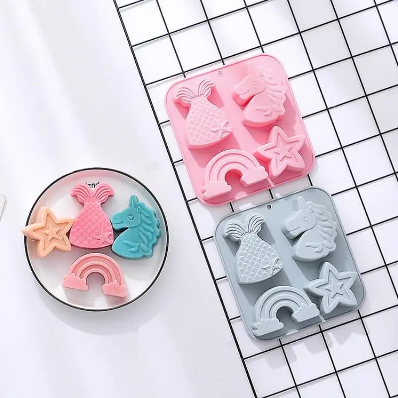 Moule à chocolat en Silicone licorne poreuse de dessin animé, sirène, gâteau aux bonbons, cuisson su