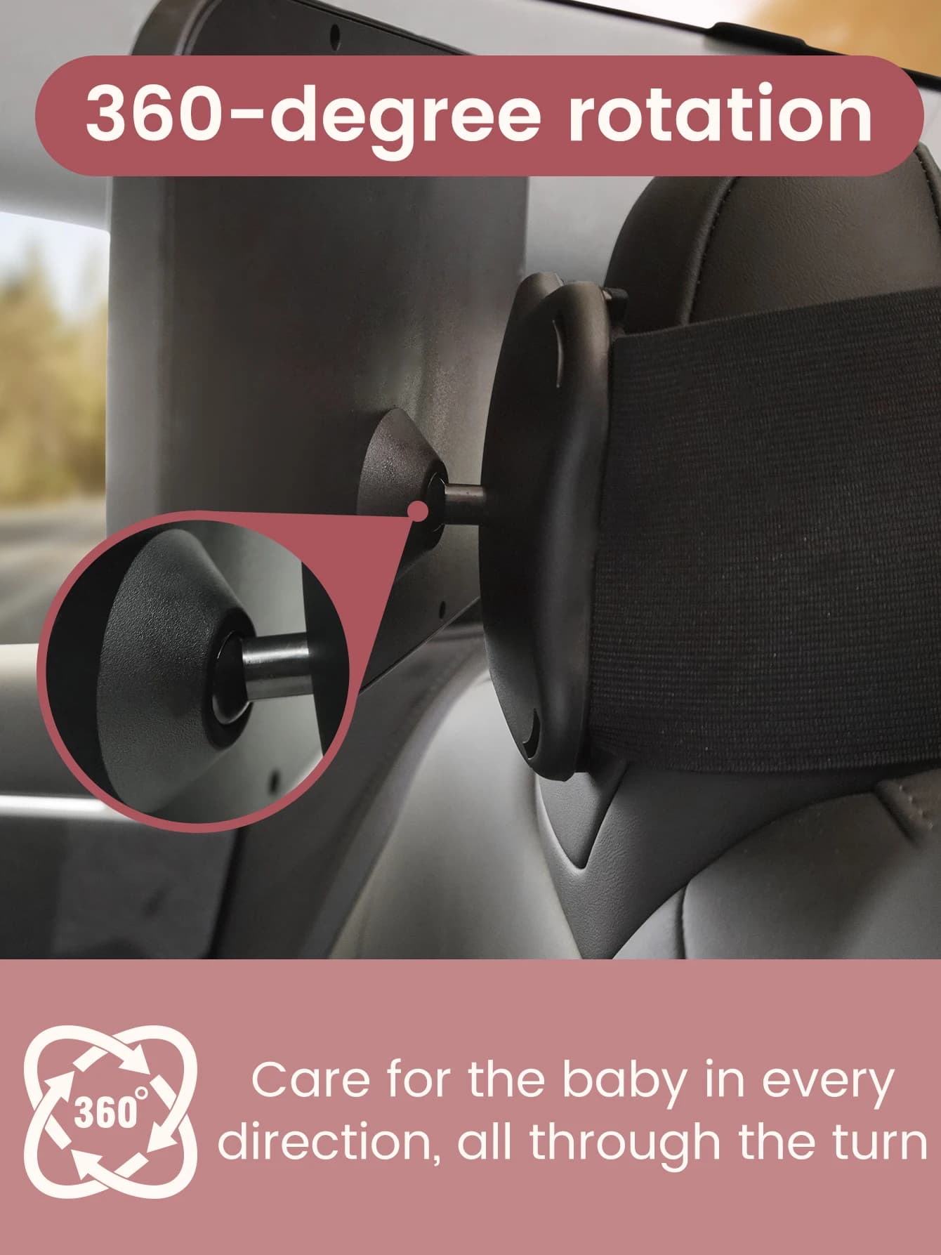 Rétroviseur de voiture pour bébé - Vue claire incassable pour Tesla et la plupart des voitures, acce