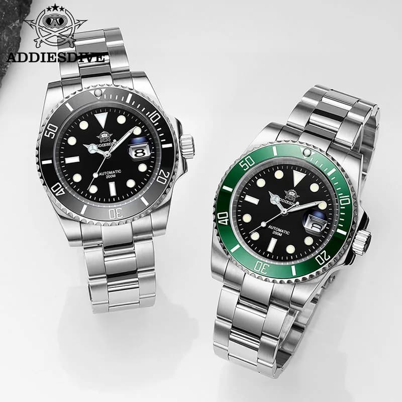 ADDIESDIVE montre automatique de luxe pour hommes 8215 montre mécanique BGW9 montre de plongée en ve