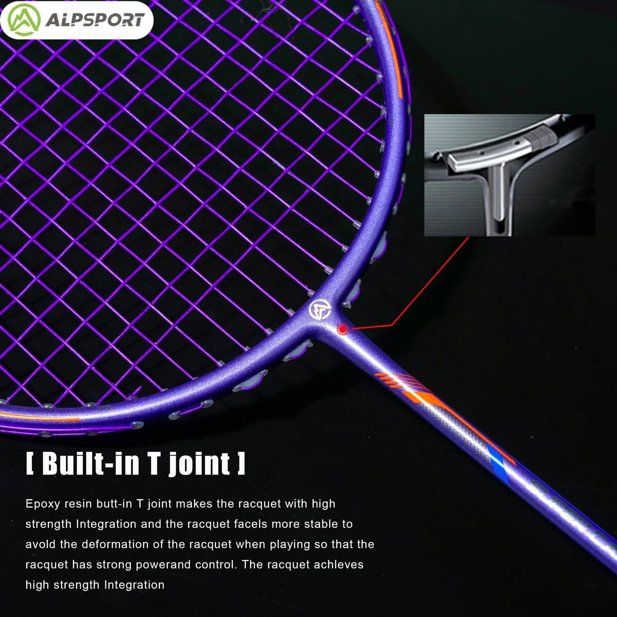 ALP GJ 10U Super léger 52g T800 arc et des flèches raquette de badminton Véritable importé Force de 