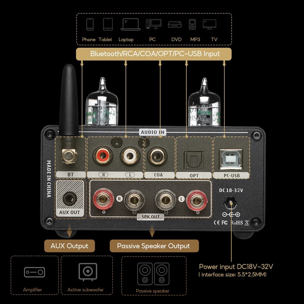 AIYIMA T9 PRO APTX HD amplificateur Bluetooth Audio 100Wx2 HiFi amplificateur de puissance stéréo US