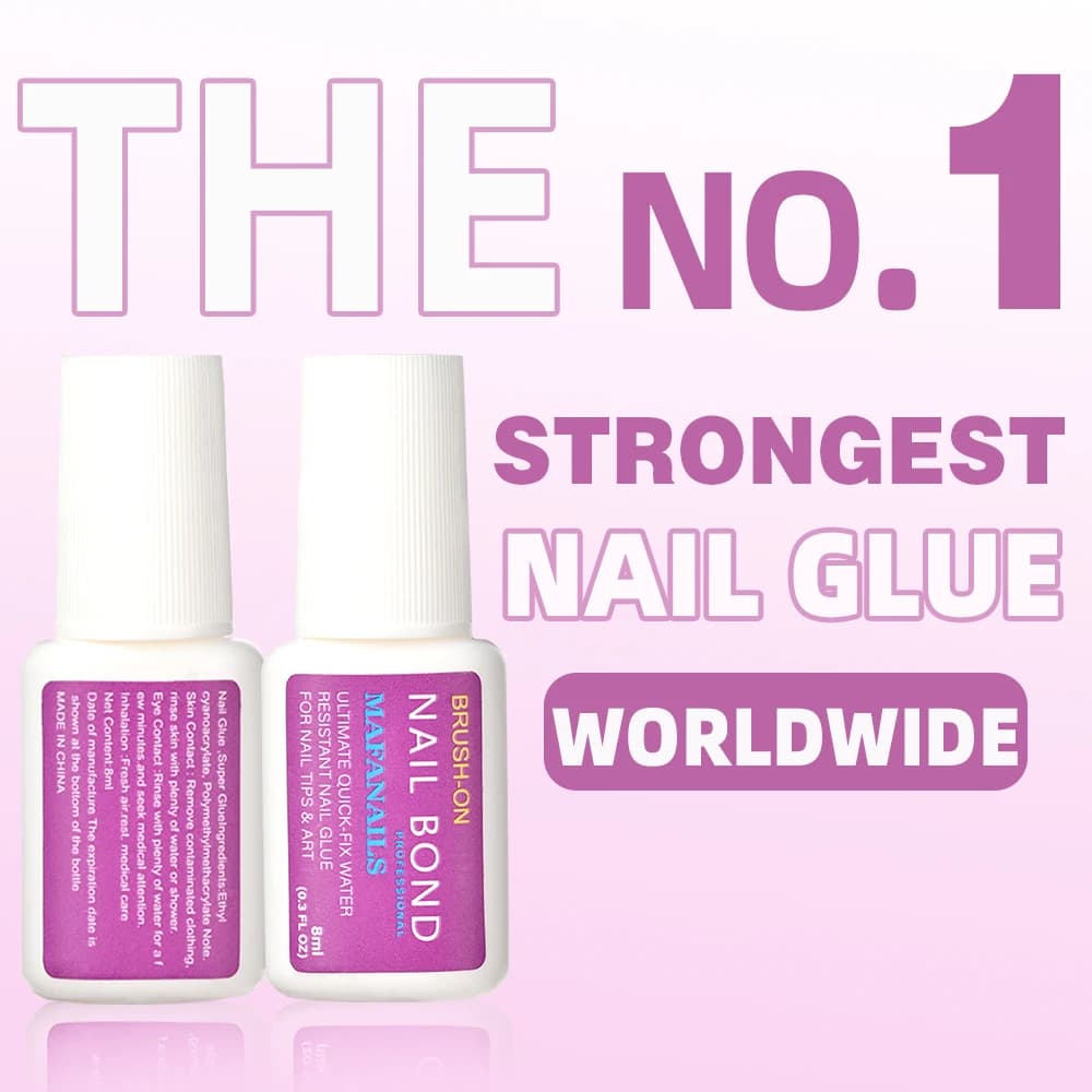 1 ensemble de colle adhésive pour ongles à séchage rapide, 8ml, faux-points en acrylique, strass, li