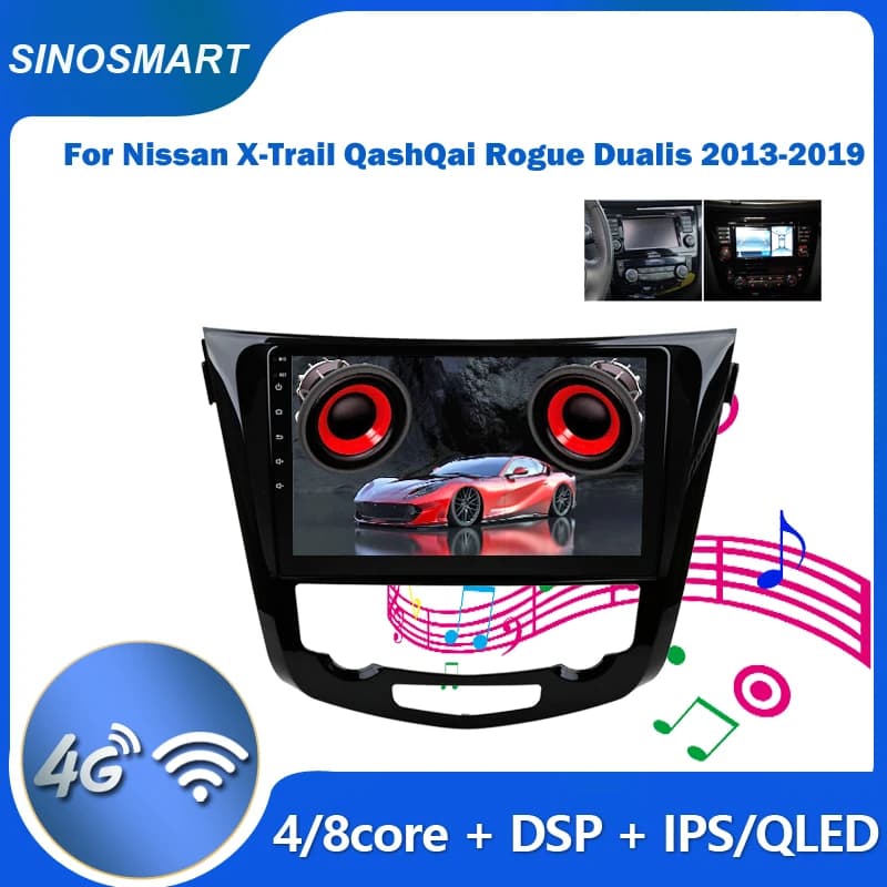SINOSMART – lecteur GPS de voiture pour Nissan Qashqai J11 x-trail Rogue 2014 – 2018, avec OEM d'usi