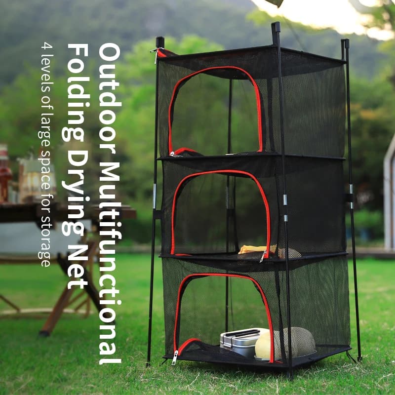 Filet de séchage pliable pour camping en plein air, bassin à bol ventilé, stockage de ustensiles de 