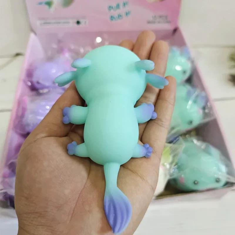 Axolotl – balle à presser, poisson mignon, relaxation, dessin animé, anti-Stress, Squishy, soulageme