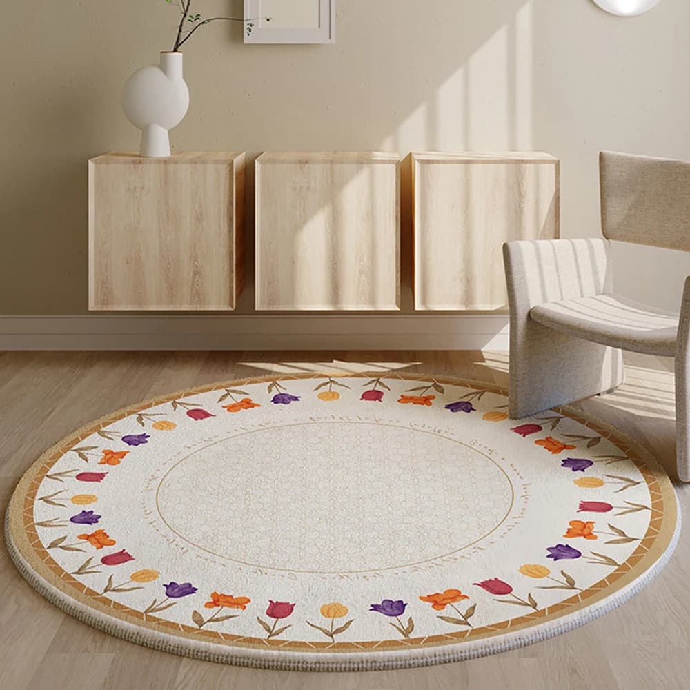 Tapis rond Lea pour chambre à coucher, salon