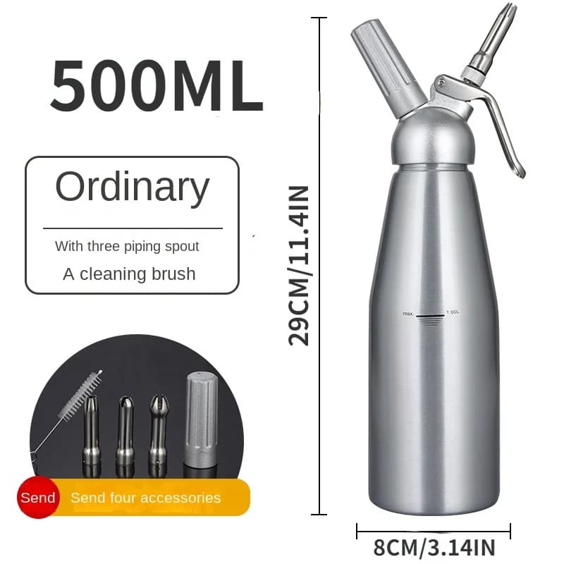 Distributeur de crème 17 oz 34 oz, pistolet de décoration de gâteaux, siphon, bouteille à presser, o