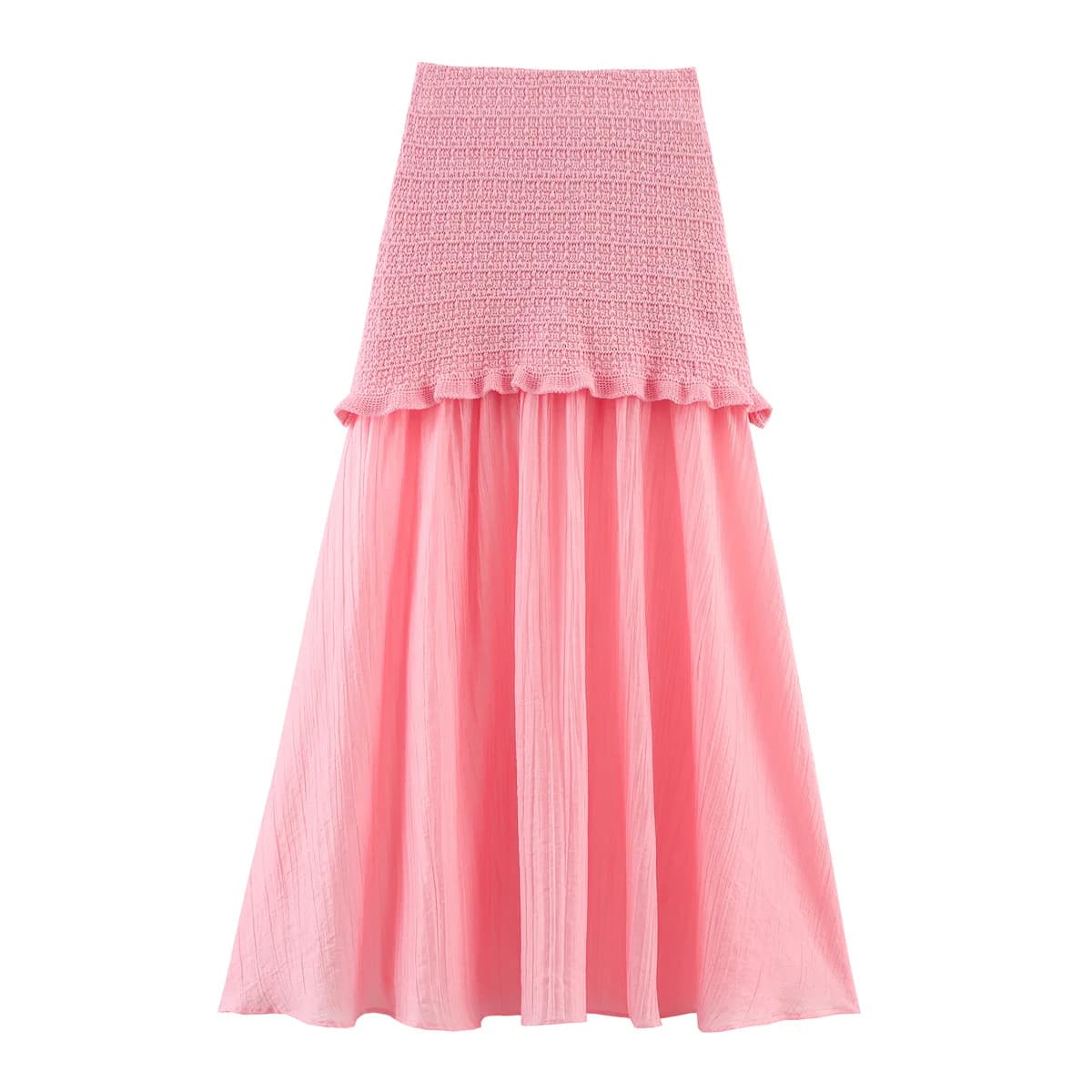 Jupe mi-longue Simple et polyvalente, gâteau rose, Style vacances français, nouvelle collection 2025