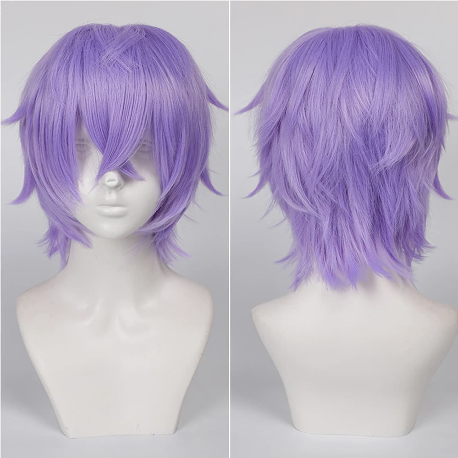 Perruque de Cosplay Synthétique Courte et Lisse avec Frange, Postiche Universel de 14 Pouces, 03 Jeu