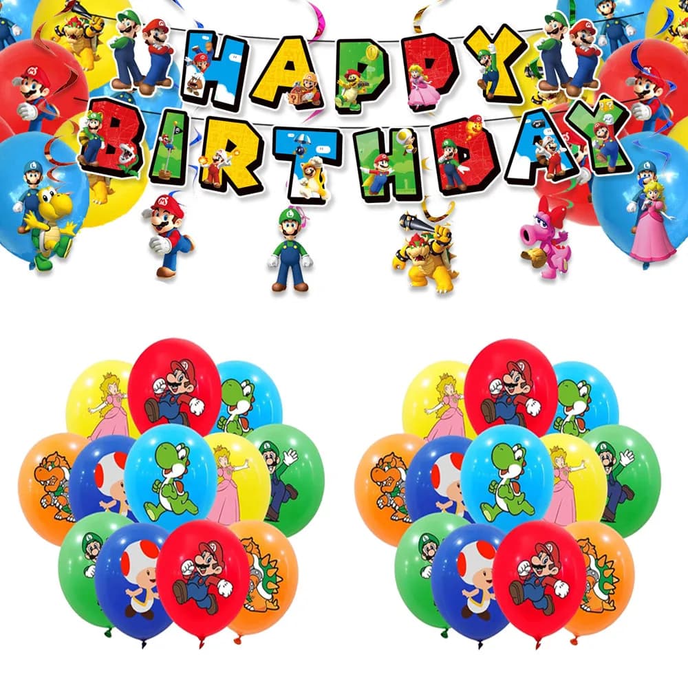 Ensemble de ballons de la série Super Mario, figurines d'action Mario Bros Luigi Yoshi, ballons en f
