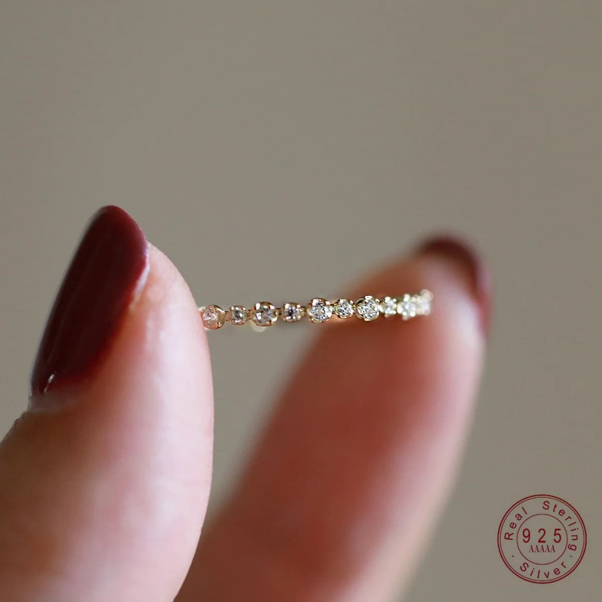Bague géométrique en argent Sterling 925 plaqué or 14K pour femmes, Zircon scintillant, accessoire d
