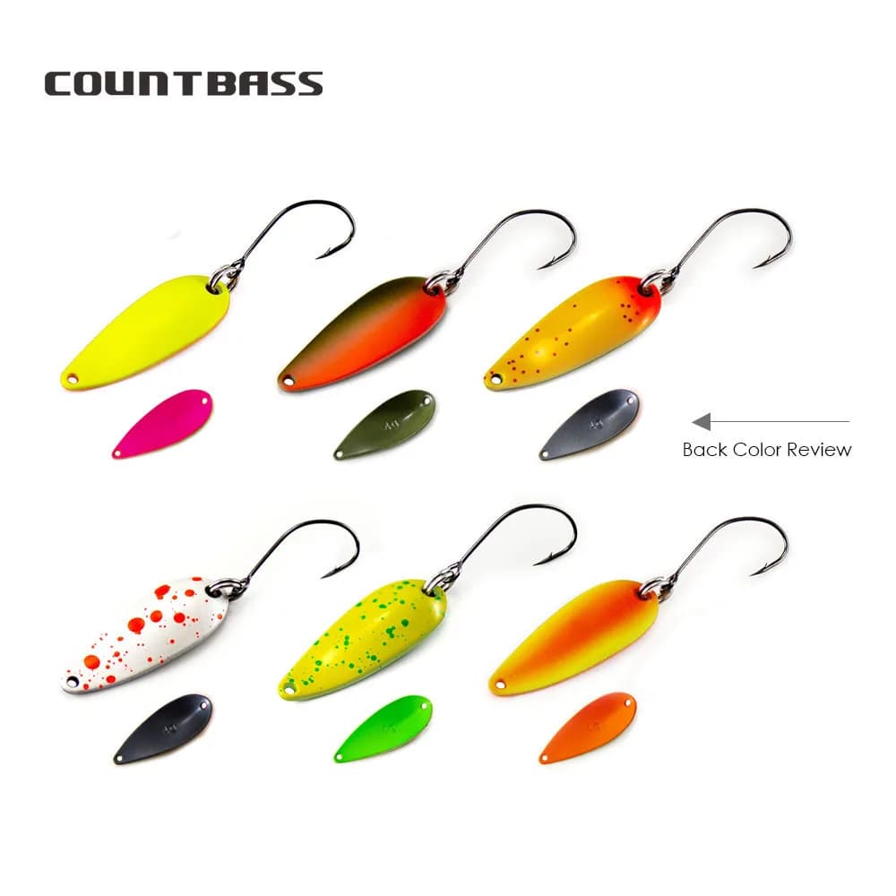 COUNTBASS – cuillères à truite, taille 2.4g et 4g, leurres de pêche, appâts métalliques pour saumon,