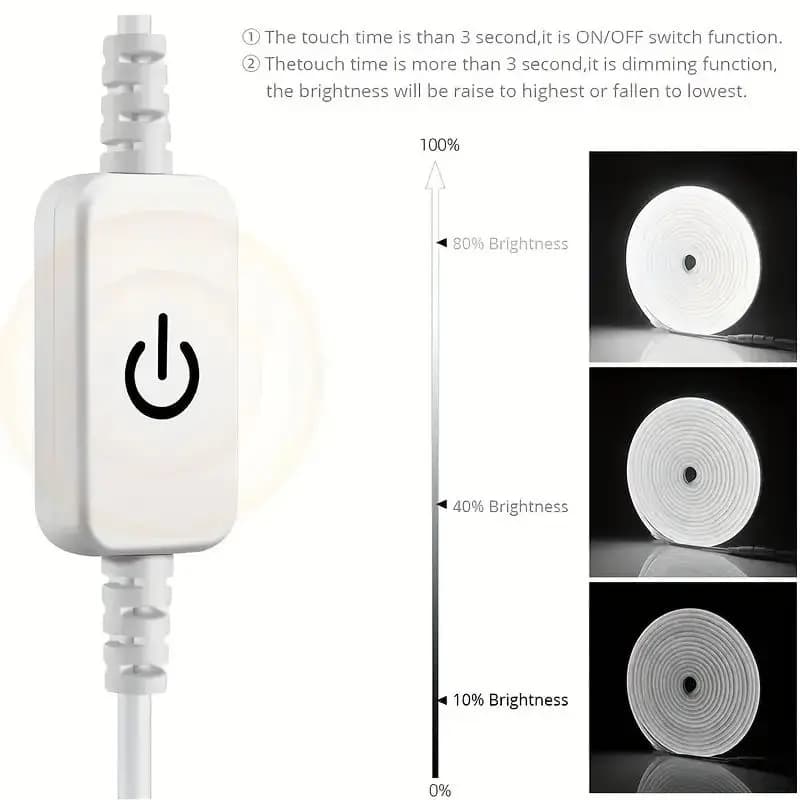 Bande lumineuse LED en silicone étanche avec capteur tactile, enseigne au néon, lampe à intensité va