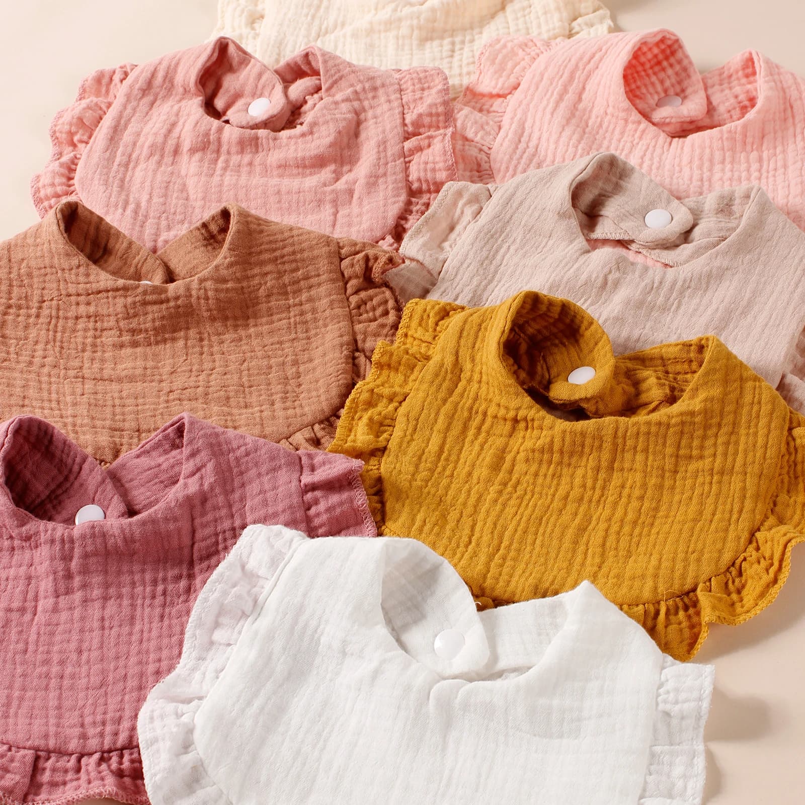 Bavoirs à volants en coton pour nouveau-né, 8 pièces, bavoirs pour enfants, serviette de salive mign