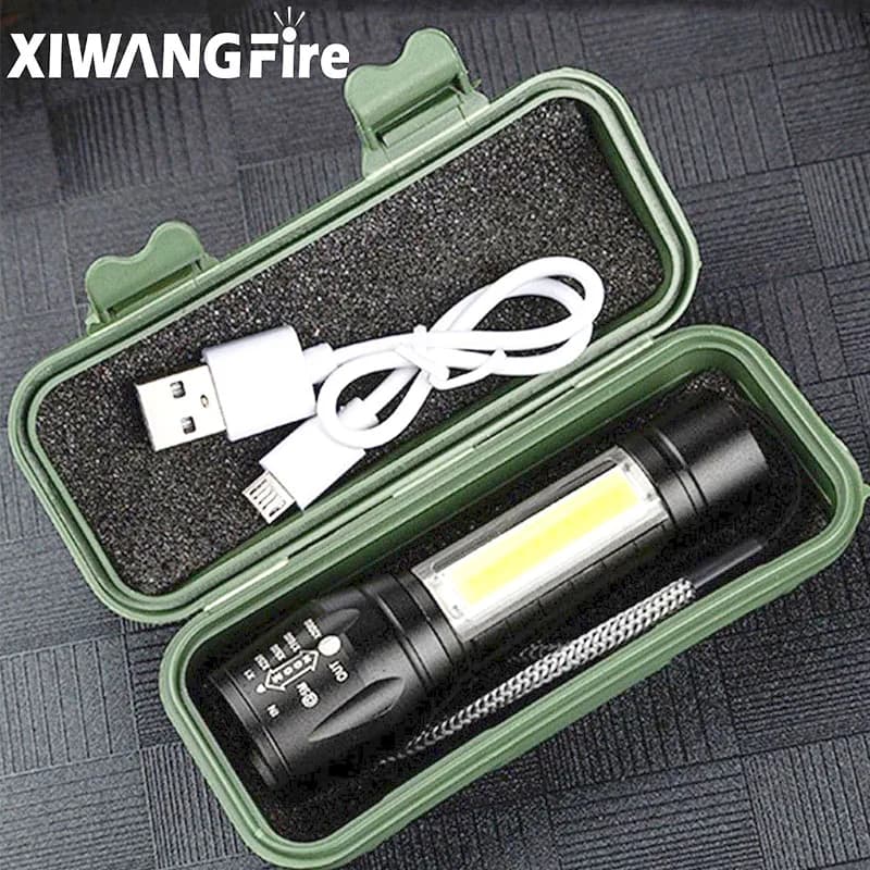 Lampe de poche LED Zoom Rechargeable Portable XP-G Q5, Mini lampe torche, lanterne, 3 Modes d'éclair
