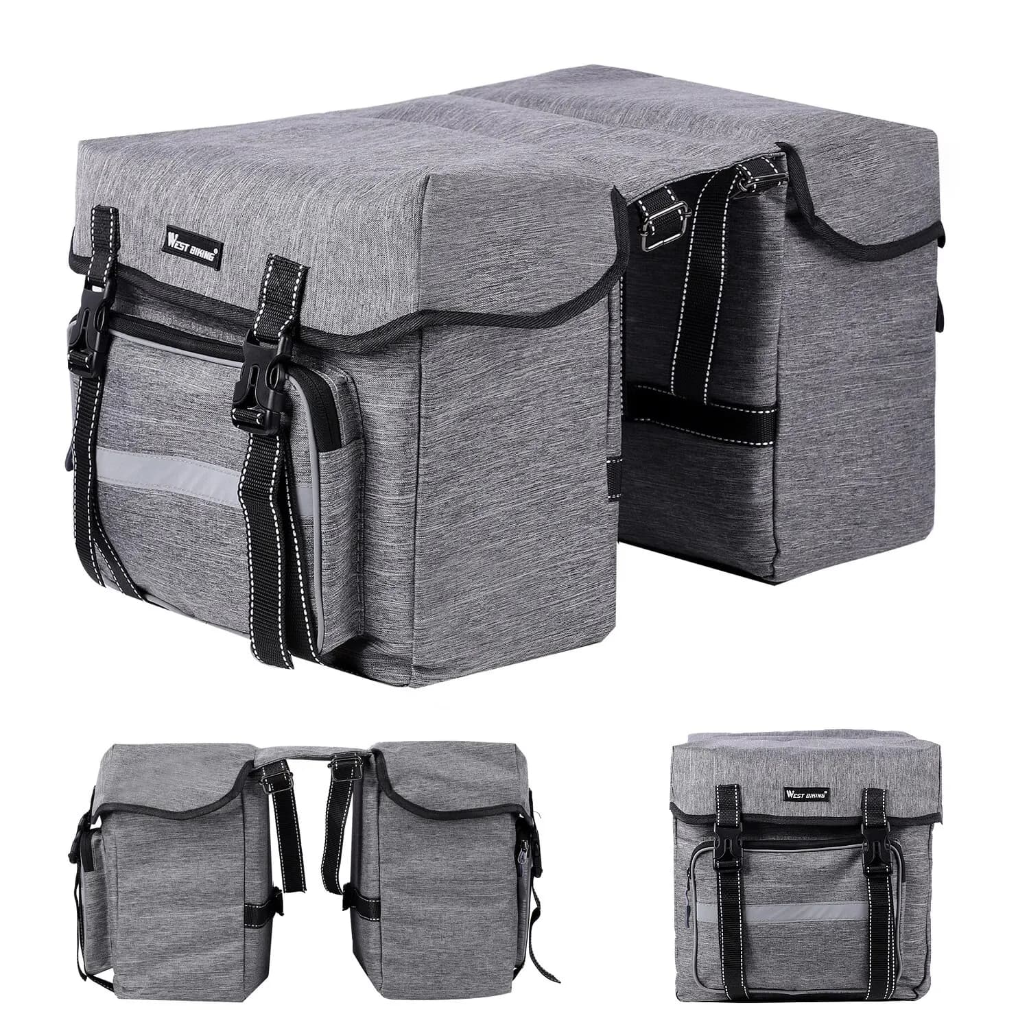 WEST VÉLO Vélo Siège Arrière Sac 25L Grande Capacité En Plein Air Porte Bagages Sacs Vélo VTT Route 