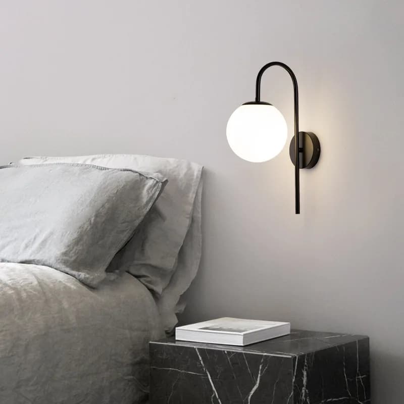 Lampes murales LED simples et modernes, boule de verre créative, applique murale pour salon, chambre