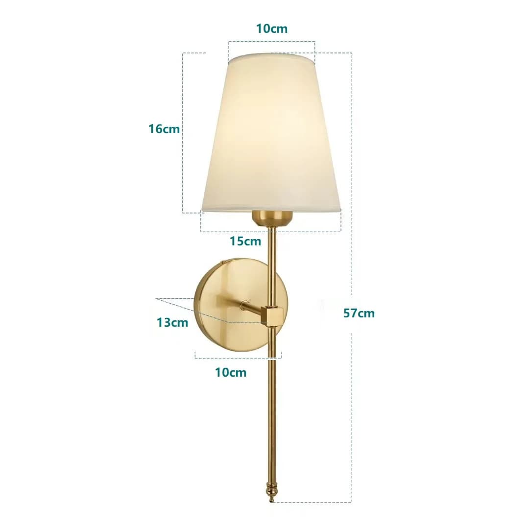 Applique Murale en Tissu de Style Industriel Américain, Abat-Jour Rétro pour Chambre à Coucher, Appl