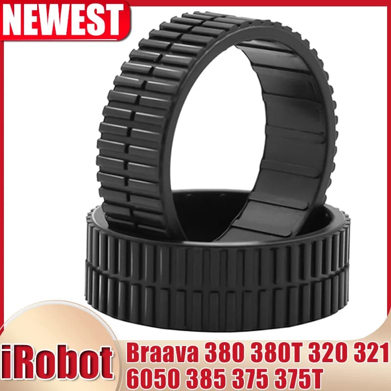 Pneu de roulettes antidérapant pour aspirateur iRobot Braava 380 380T 320 321 345 6050 385 375 375T 
