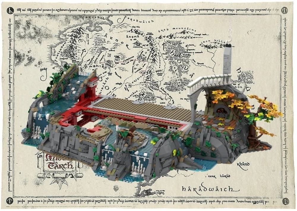 Moc Rivendell The Last Homely House et base de présentation, modèle d'architecture, blocs de constru