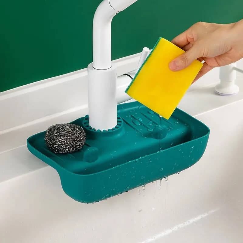 Égouttoir en silicone pour évier domestique, tampon de collecte d'eau T1, chiffon éponge, acier, gad
