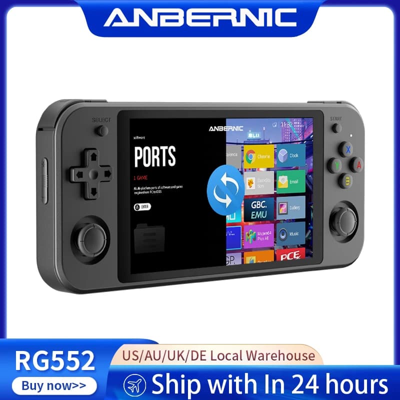 ANBERAlfred-Console de jeu portable RG552, écran tactile IPS 5.36 ", système d'exploitation pour tou