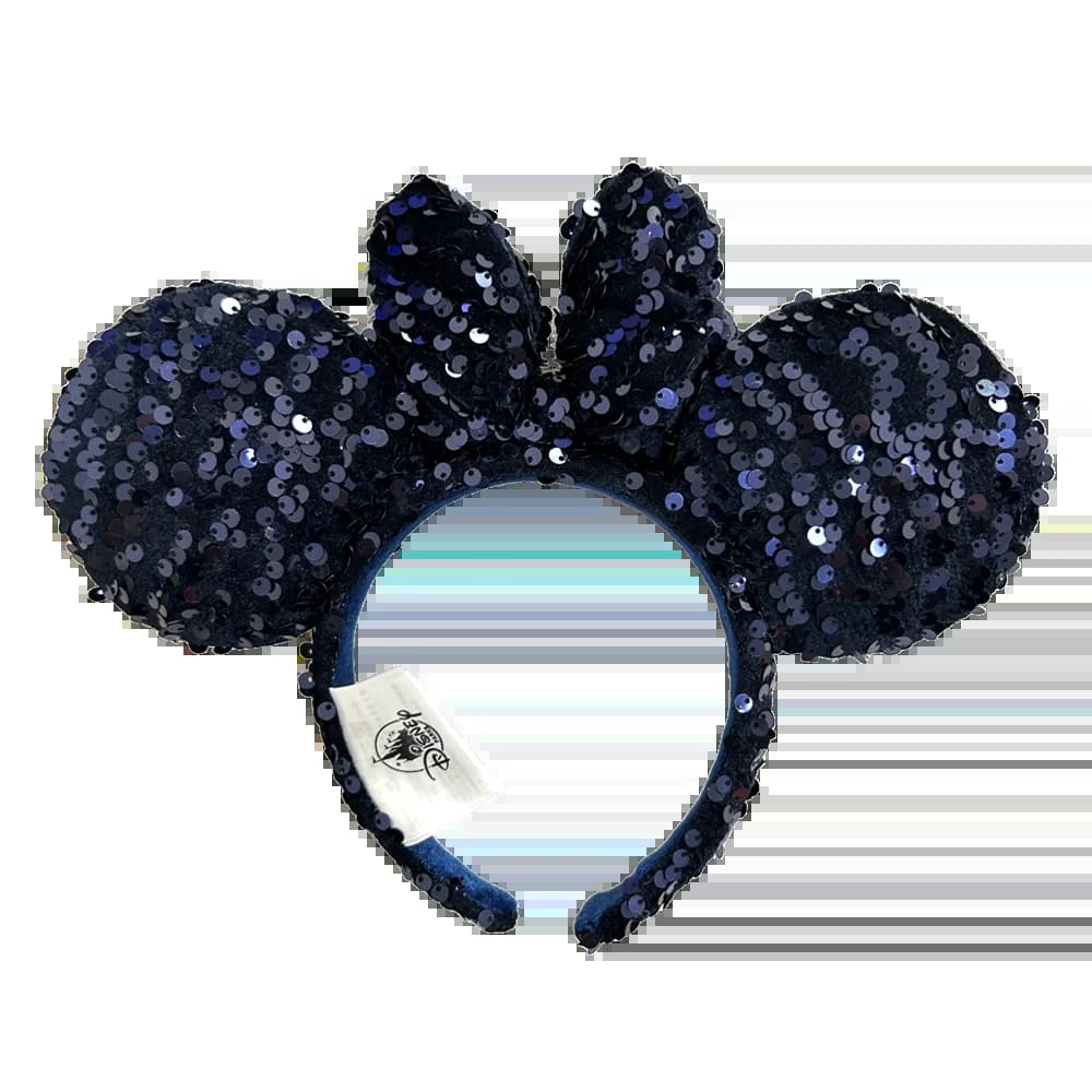 Bandeau d'oreille Minnie Mouse de couleur unie Disney, grandes bandeaux à paillettes, Costume de Cos