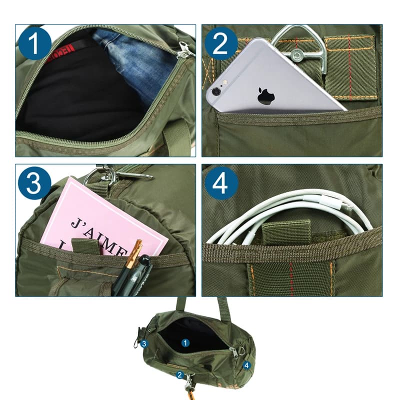 LQARMY-DulParachute dehors Duffle Bag, Nylon 1000D, Outdoor Travel Belt, Camping Dulbody Crossbody B