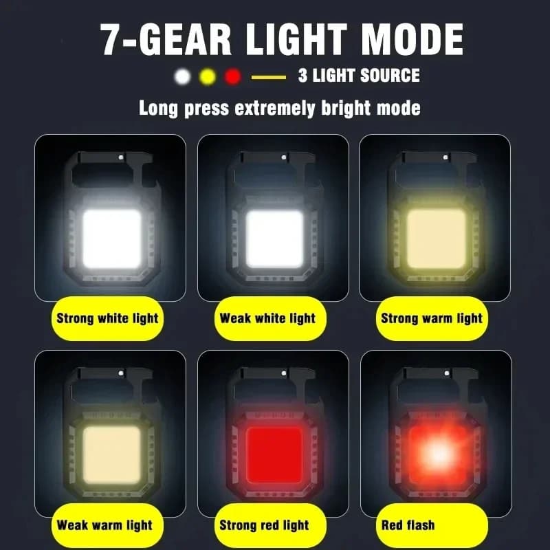 30 pièces Mini porte-clés LED lampe de poche multifonctionnelle Portable poche COB Camping lumière U
