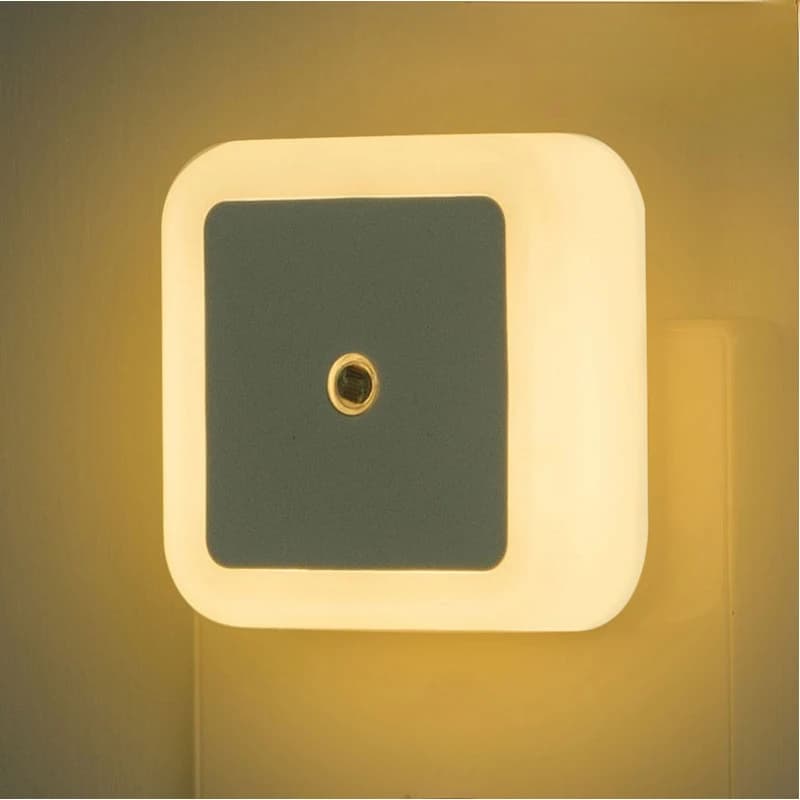 Mini veilleuse LED prise ue/US/UK capteur de lumière forme carrée lampe de nuit pour chambre d'enfan