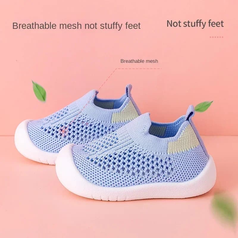 Chaussures de marche en maille tricotée respirante pour enfants, baskets décontractées Anti-Collisio