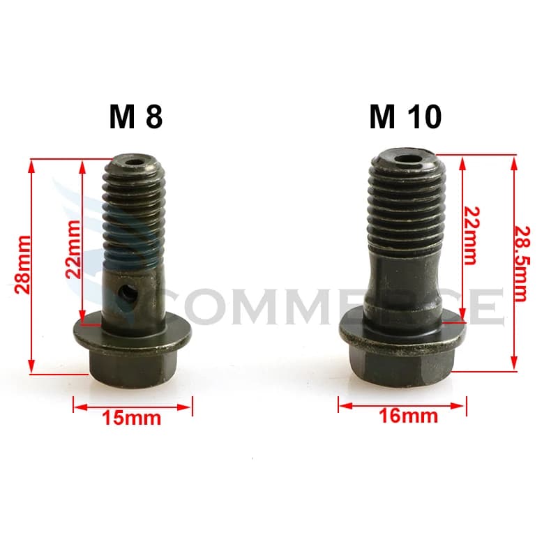M8/M10x1.25 maître-cylindre de frein tuyau d'huile vis Banjo boulon moto Tube universel vis boulons 
