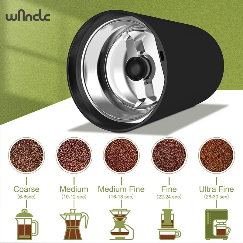 Moulin à café haute puissance 200w, 220V/120V, multifonctionnel, pour grains de café, appareil ménag