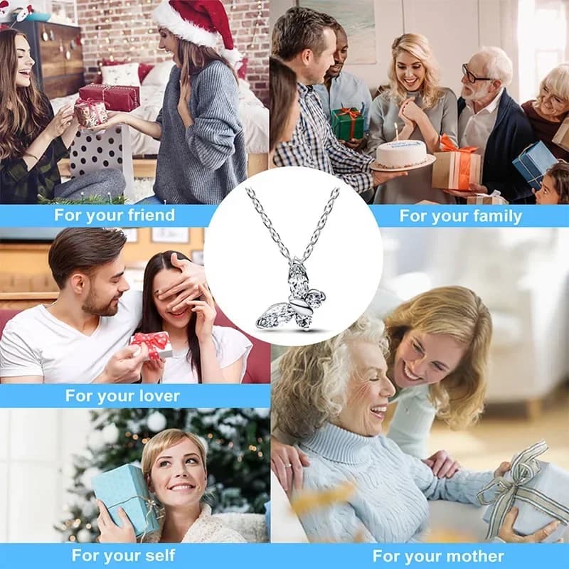 Collier en argent Sterling 925 pour femmes, breloque éblouissante et exquise, cadeau de fête d'anniv