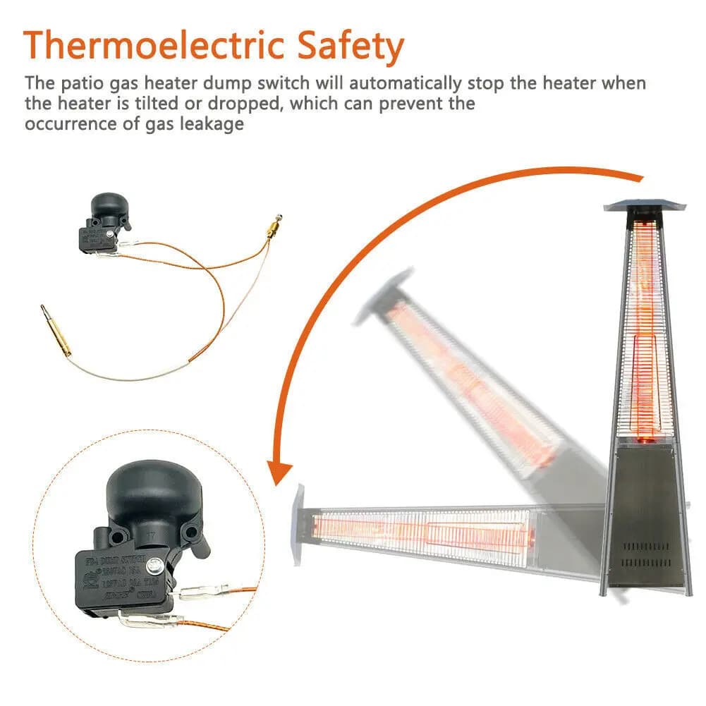 Thermocouple et interrupteur d'inclinaison pour interrupteur de décharge de chauffage, chauffage au 