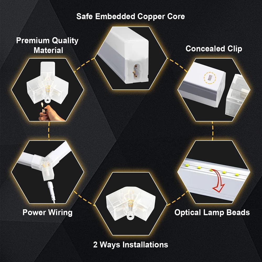 VASTFIRE Plafonnier LED hexagonal en nid d'abeille 6500K température de couleur super lumineuse, ada