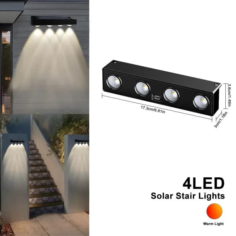 LED panneau mural solaire lumière extérieure étanche atmosphère éclairage lampe à énergie solaire po