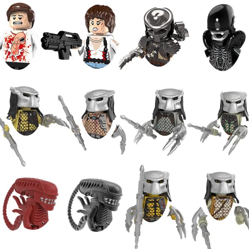 PG1050 film Anime Mini figurines Alien bloc de construction poupée 3D briques à monter soi-même asse