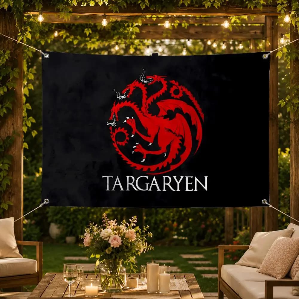 Drapeaux du célèbre clan H-House TargaryenS, lavables, résistants à la décoloration, impression HD, 