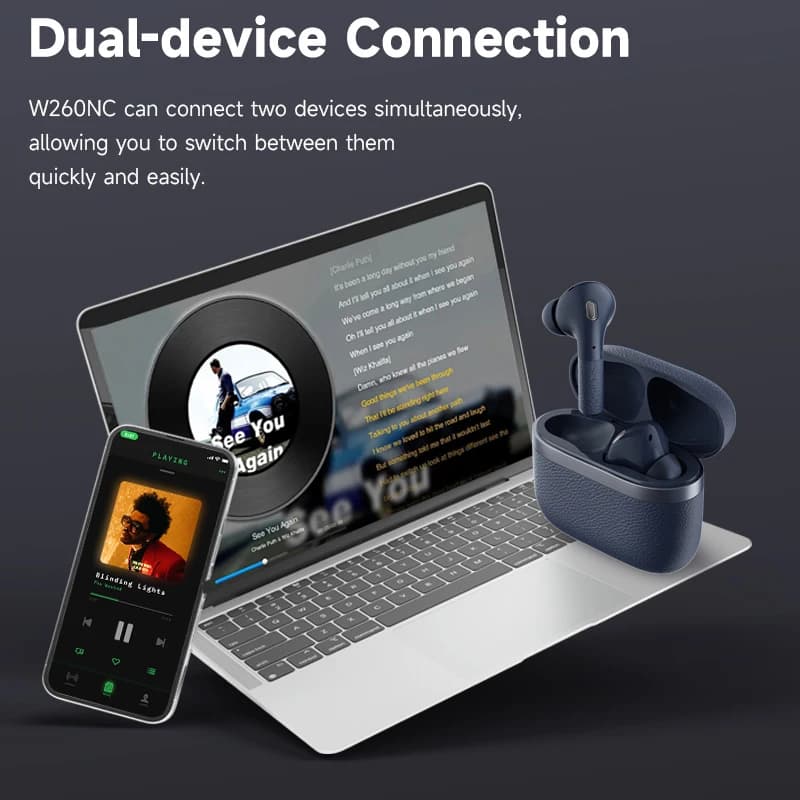 Edifier W260NC ANC Écouteurs TWS antibruit Bluetooth 5.3 Écouteurs sans fil haute résolution avec LD