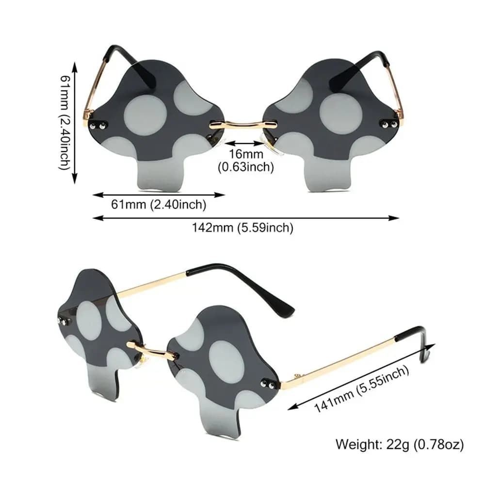 Lunettes de soleil sans monture irrégulières pour femmes, lunettes de soleil carillon drôles, forme 