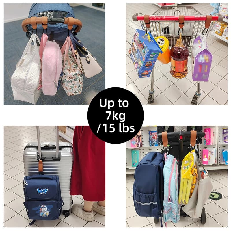 1/2 pièces PU cuir bébé sac poussette crochet landau rotation 360 degrés rotatif chariot organisateu
