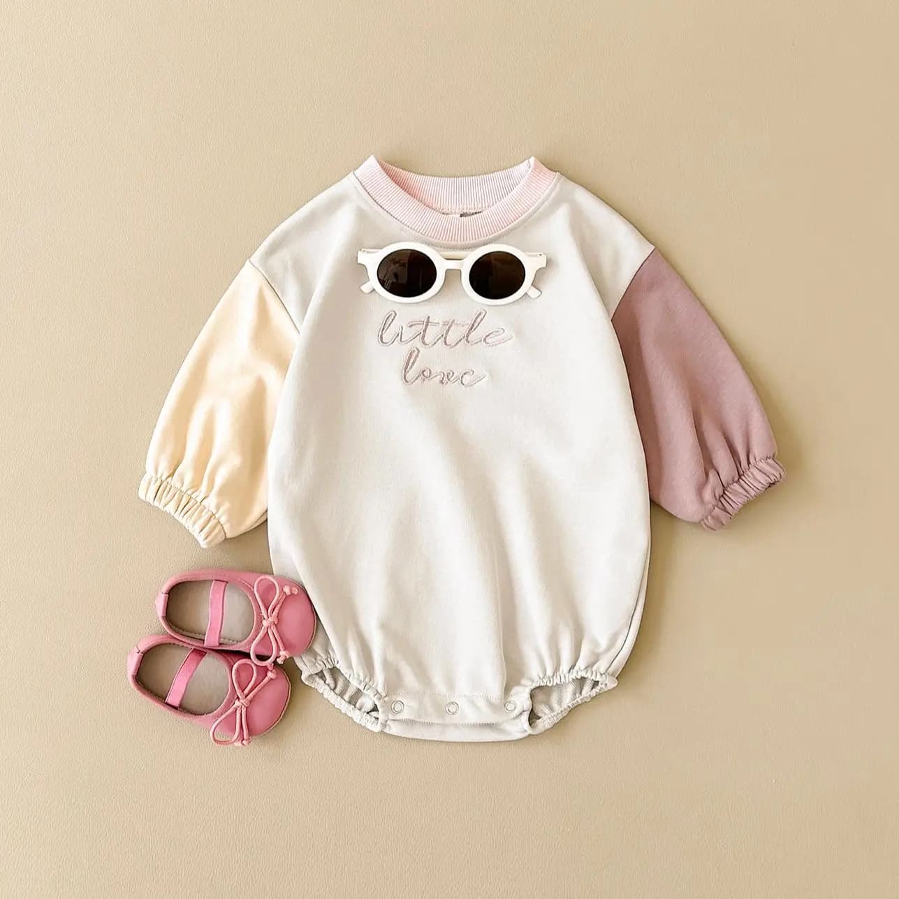 Vêtements d'automne pour bébés filles et garçons, combinaison avec lettres brodées, manches longues,