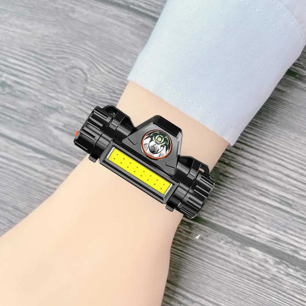 LED blanc Portable lumière Bracelet sangle nuit cyclisme course pêche lampe Bracelet USB lampe de po