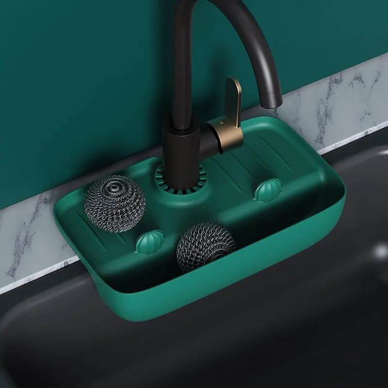 Égouttoir en silicone pour évier domestique, tampon de collecte d'eau T1, chiffon éponge, acier, gad