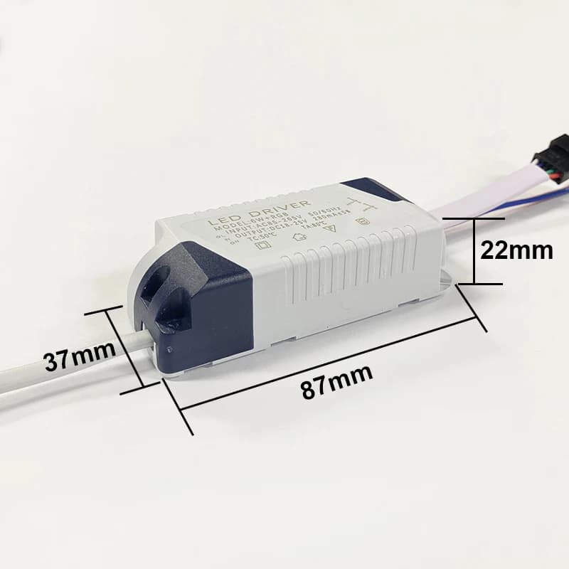 Transfermer 3W/6W/12W/18W + RGB pour plafonniers, 2 voies de sortie 280mA, pilote LED, avec connecte