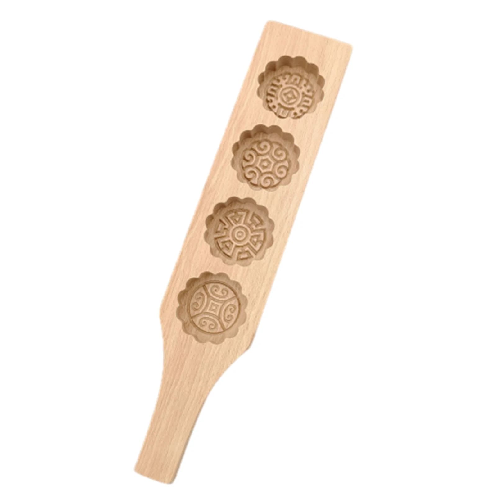 Moule de cuisson à motif de mode, 4 trous, en bois, pour pâtisserie, Biscuits, Non collant, facile à